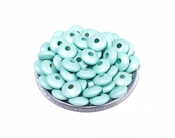 50 Linsen mit Perlmuttlack 10mm mint